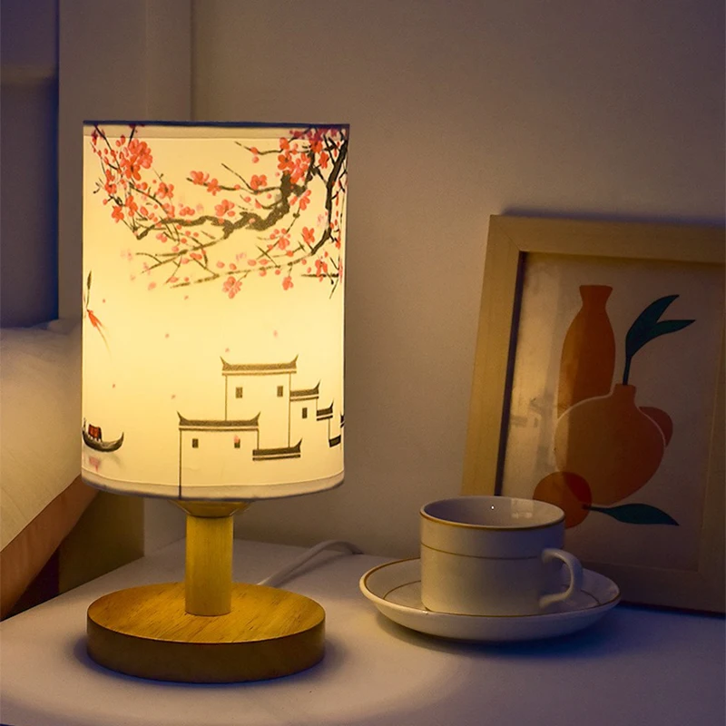 Desk Setup White - LED Tischlampen Dekoration Pflaumenblüte Schreibtisch Dimmbar