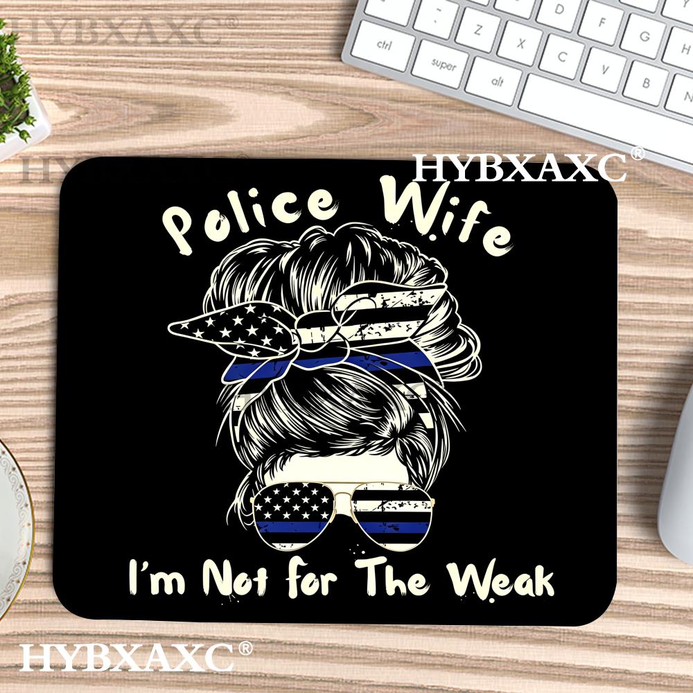 Work Desk Home Setup - HYBXAXC Polizeifrau-Mauspad, Thin Blue Line, Geschenk-Schreibtischunterlage