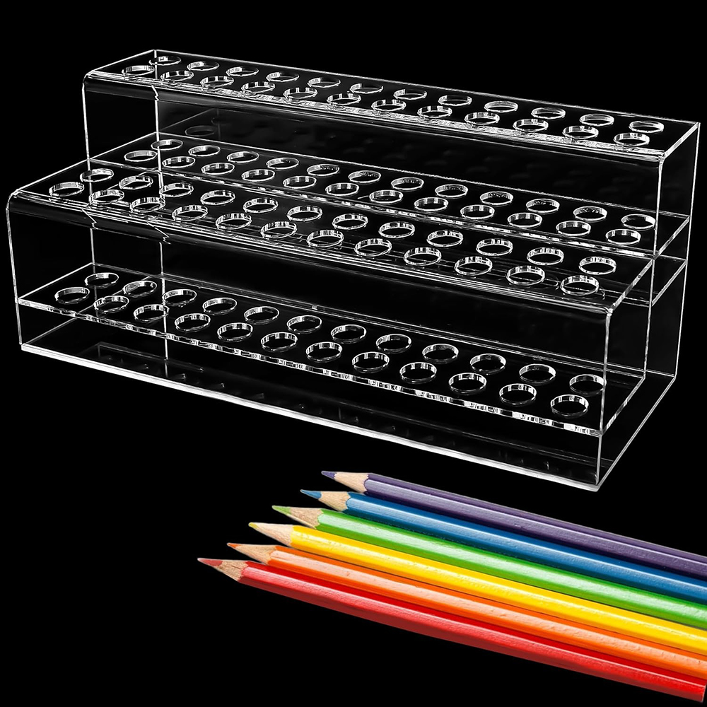 Desk Setup Home Office - Transparente Acryl Stift Halter Lagerung 48-Slot