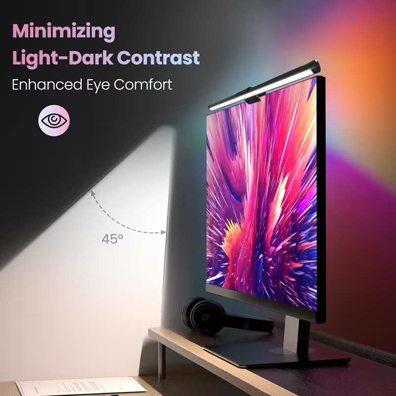 Desk Setup Rgb - Monitor-Lichtleiste LED Computerbildschirm-Hängeleuchte RGB Atmosphären-Tischlampe Stufenlos