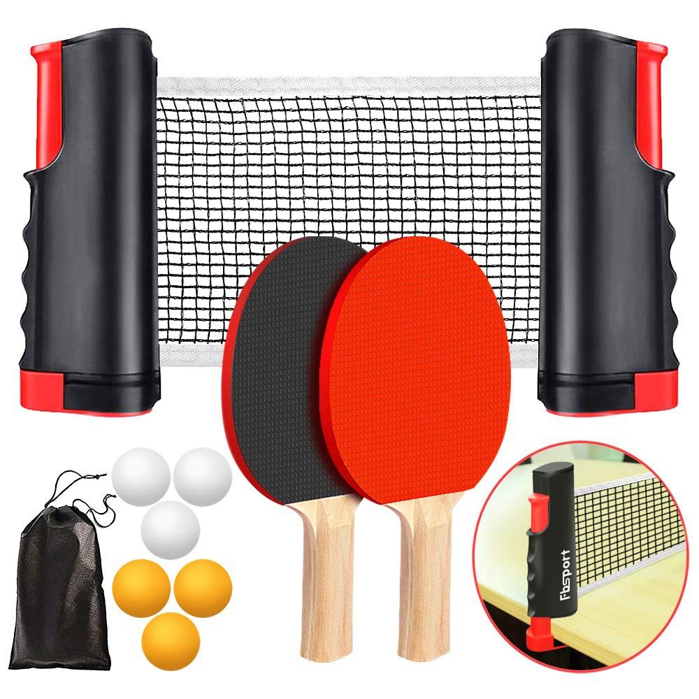 Desk Setup Pegboard - Einziehbares Tischtennisnetz-Set mit Tragetasche, Komplettes Zubehör,