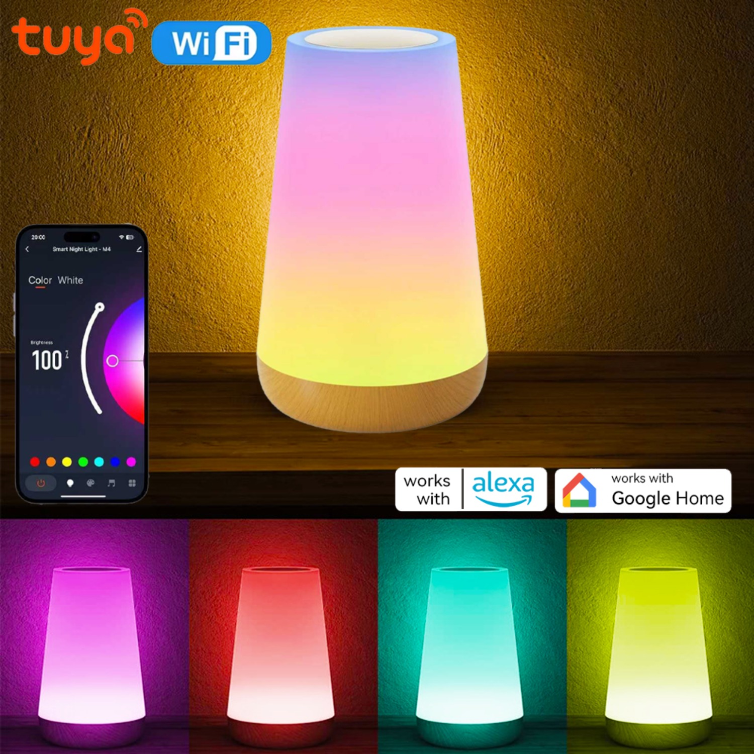 Desk Setup Rgb - USB-Aufladbare Tuya WiFi Smart Tischlampe Dimmbar