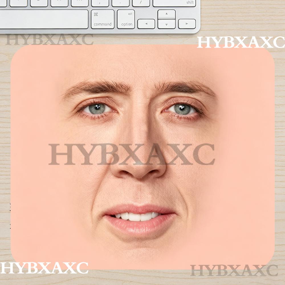 Work Desk Home Setup - HYBXAXC Nicolas Cage Face Meme Mauspad,