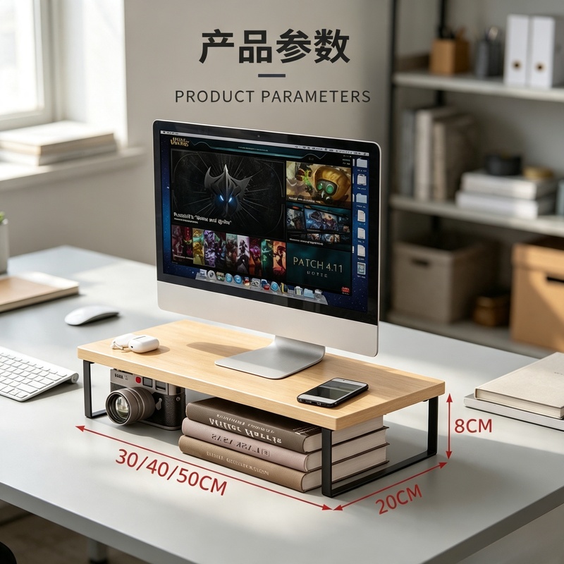Desk Setup Home Office - Erhöhter Desktop-Monitorständer mit Aufbewahrungsfunktion für den