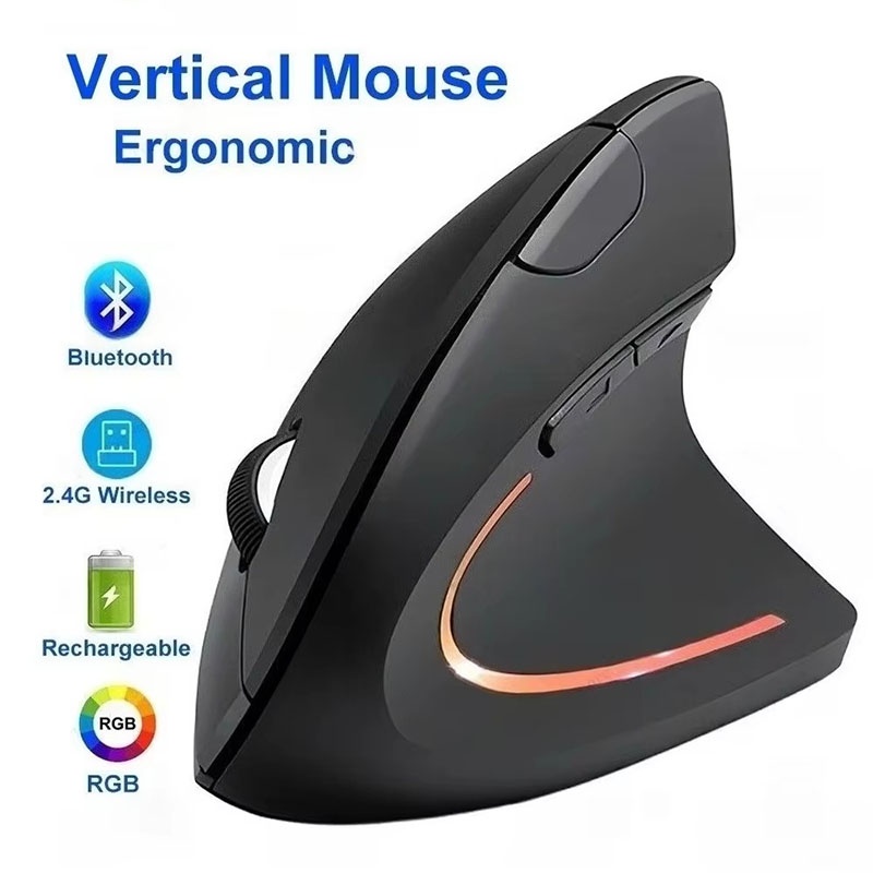 Desk Setup Keyboard - Ergonomisch korrekte vertikale Maus, 2,4 GHz,