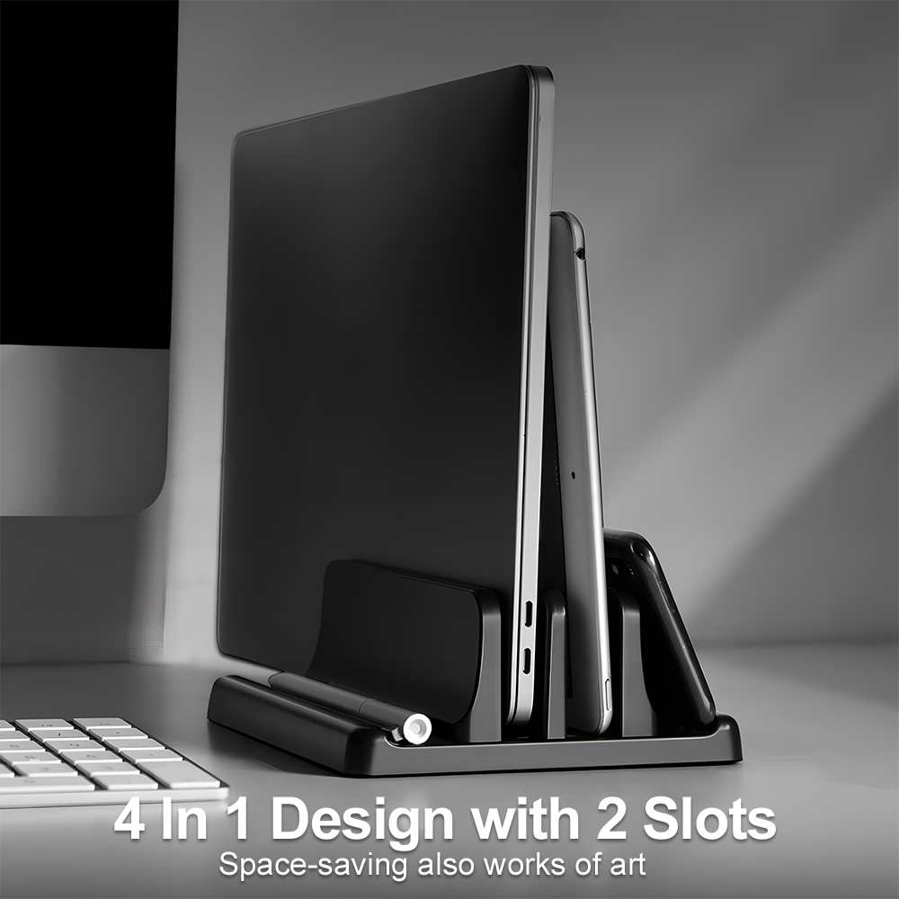 Vertical Laptop Stand - 4-in-1 Laptop-Ständer Vertikal Verstellbare Breite Platzsparender