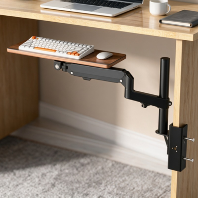Desk Setup Living Room - Platzsparende Tastaturablage für Untertischmontage, Büro-Schreibplattform, DIY