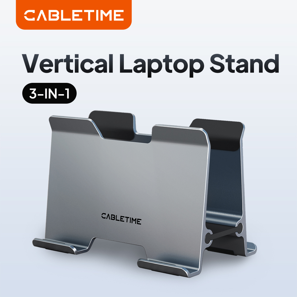 Vertical Laptop Stand - CABLETIME Vertikaler Laptop-Ständer aus Aluminiumlegierung, Desktop-Gravitationshalter,