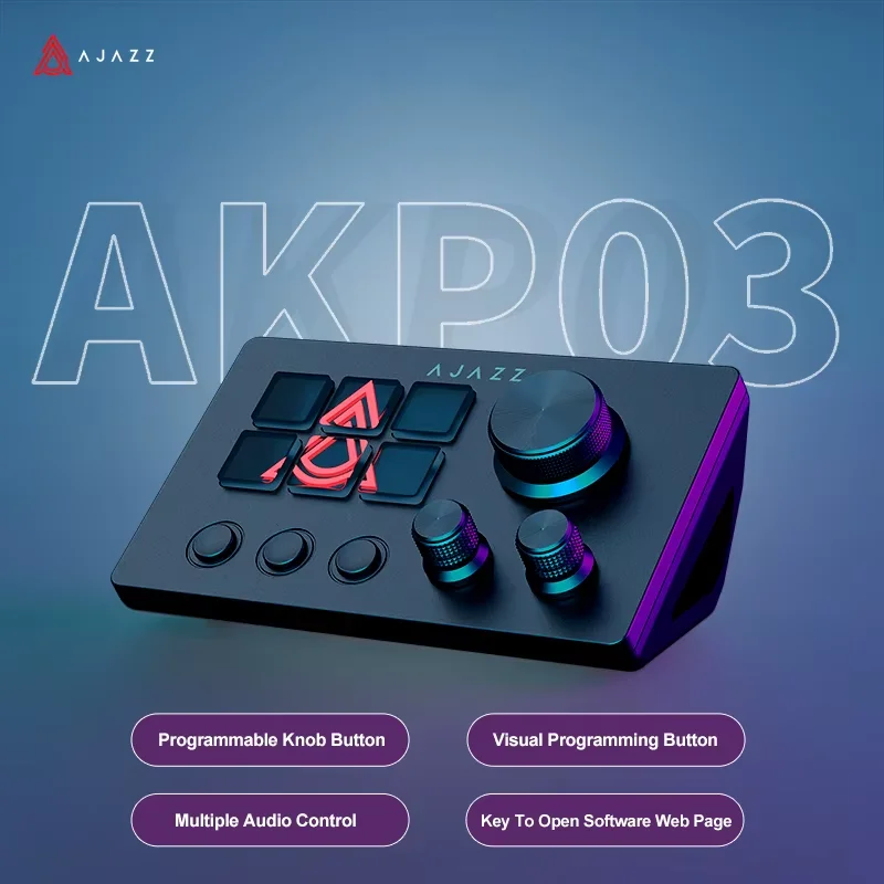 Desk Setup Programmer - Ajazz AKP03E/153E Desktop-Helfer Schreibtisch-Konsolen-Controller Programmierbare Makro-Anpassbare