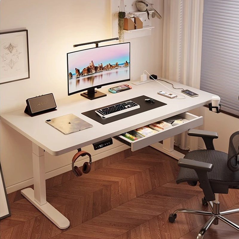 Dual Monitor Desk Setup - Moderner Elektrischer Stehschreibtisch aus Eisen mit