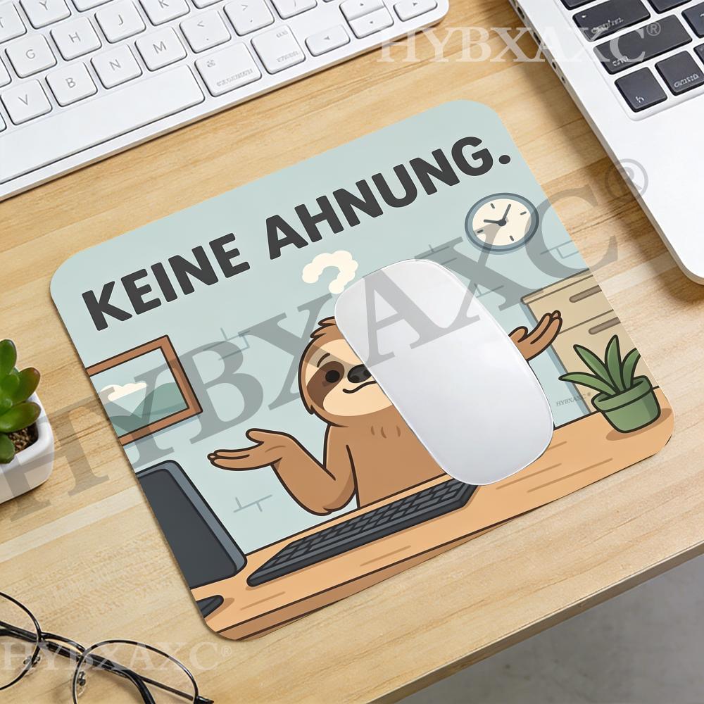 Work Desk Home Setup - HYBXAXC Lustiges Faultier 'Keine Ahnung' Büro-Mauspad,