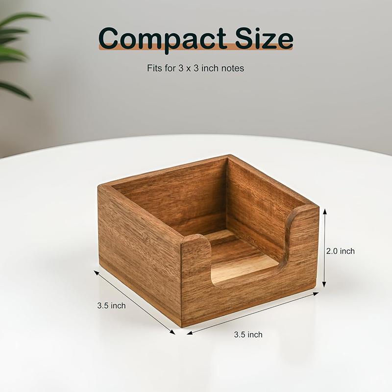 Desk Setup Home Office - Minimalistischer Holz-Schreibtisch-Organizer 3 Stifthalter Haftnotizen-Halter Stiftständer