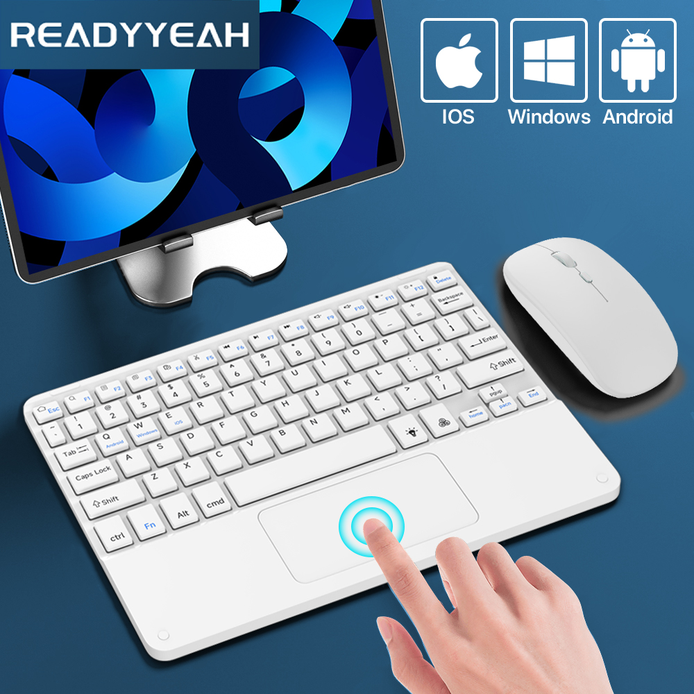 Desk Setup Keyboard - Touchpad Drahtlose Tastatur und Maus Bluetooth