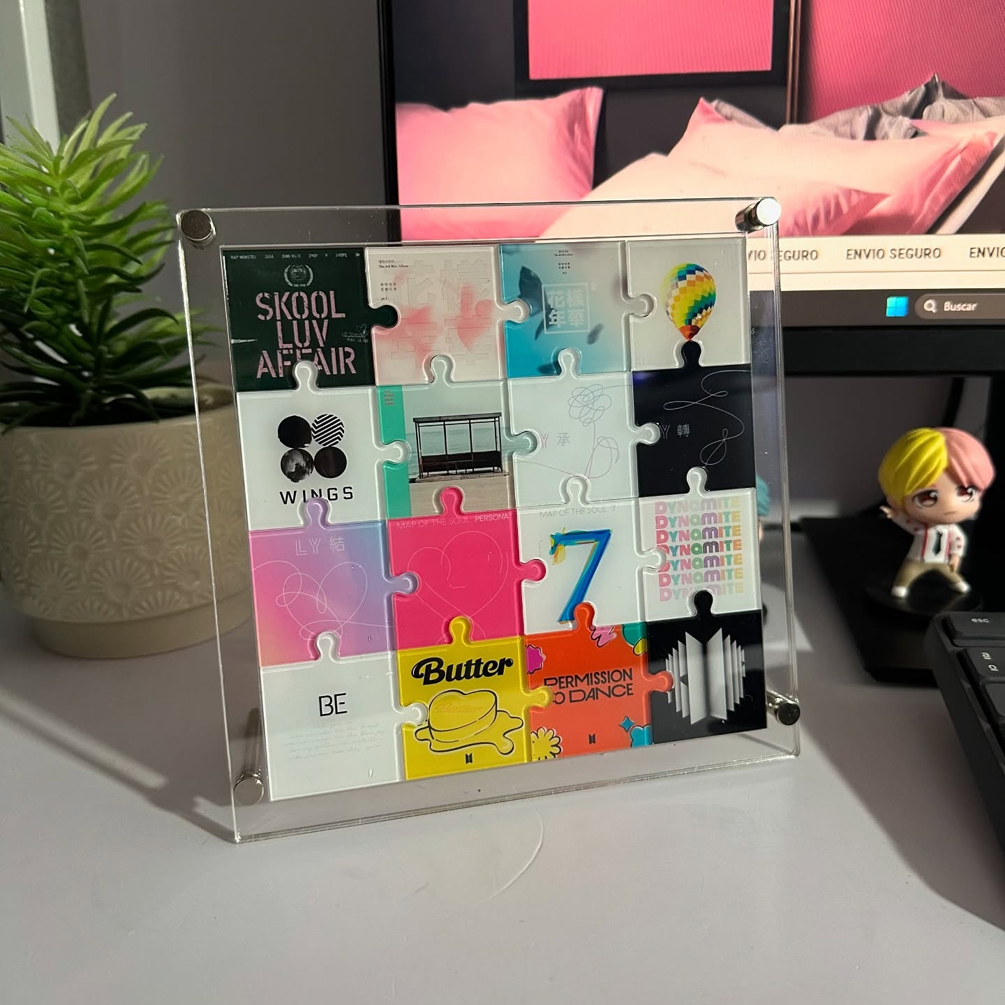 Desk Setup Home Office - Benutzerdefiniertes Acryl-Puzzle-Display, personalisierter Puzzle-Ständer für Schreibtischdekoration,