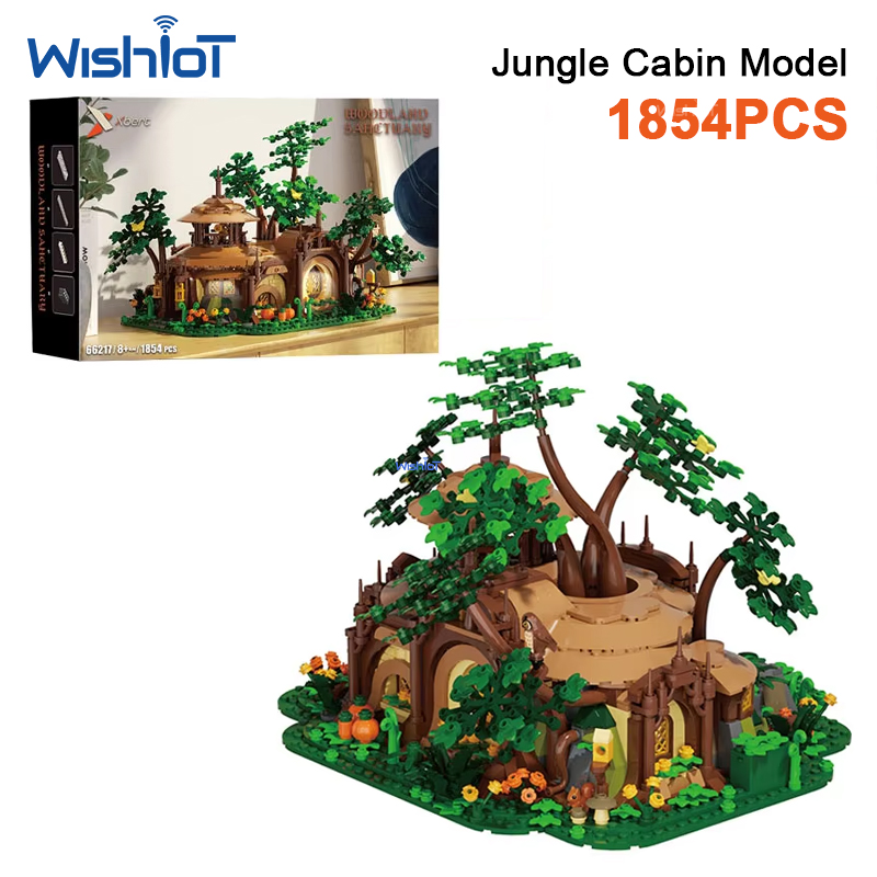 Desk Setup Build - 1854-teiliges Leuchtendes Waldschloss-Baumodell MOC Bausteine Spielzeug-Set
