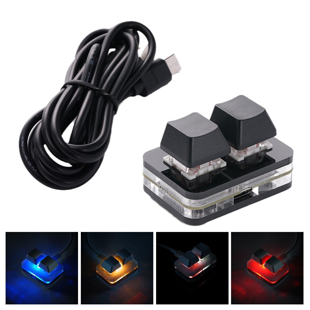 Desk Setup Programmer - MacroUSB Benutzerdefinierte mechanische Tastatur, 2-Tasten, Gaming-Tastatur,