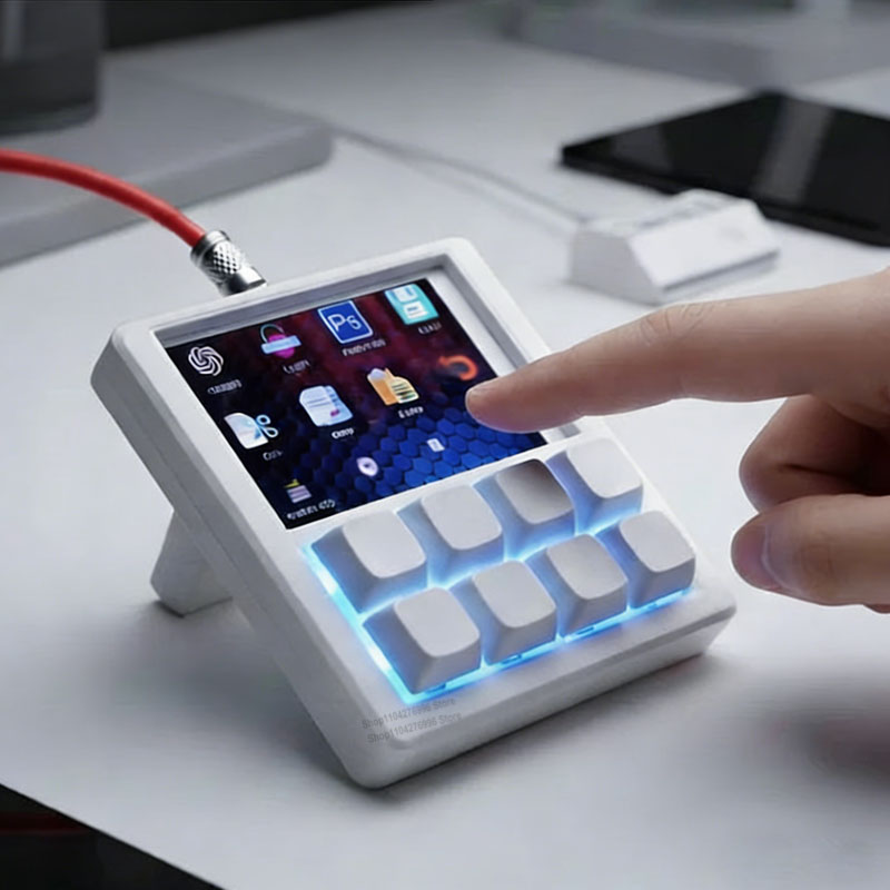 Desk Setup Programmer - DIY Schnell-Tastatur Desktop-Konsole Programmierbares 8-Tasten-Makropad mit