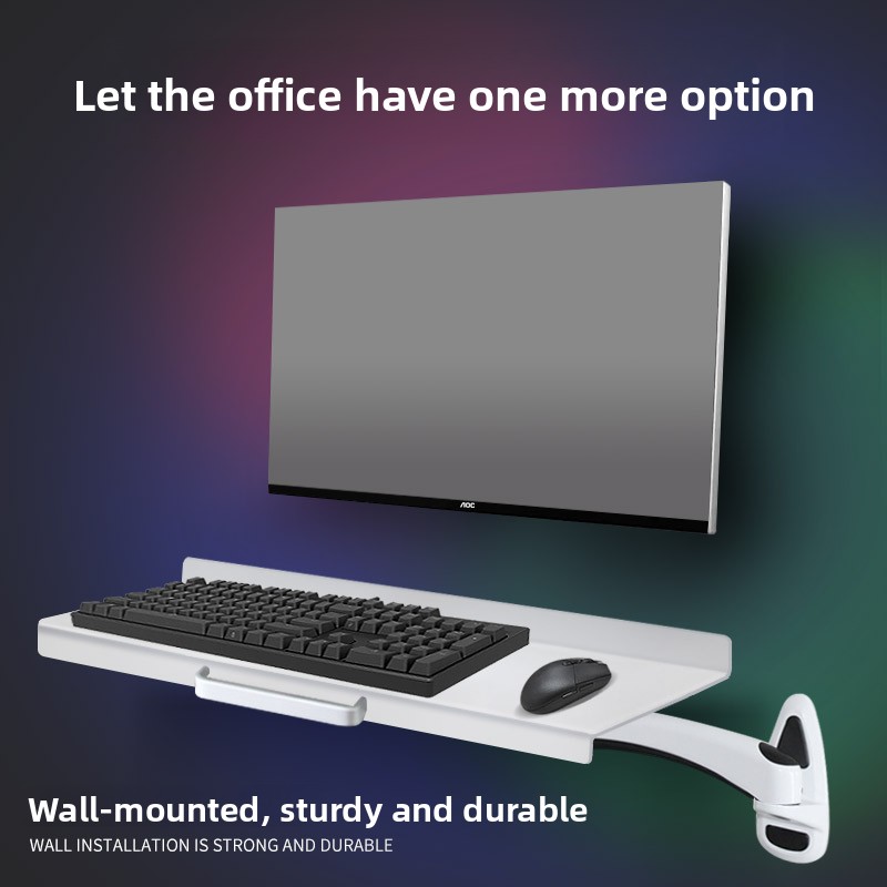 Desk Setup Living Room - Industrielle Wandmontierte Tastaturablage, Robuster Ergonomischer Mausständer