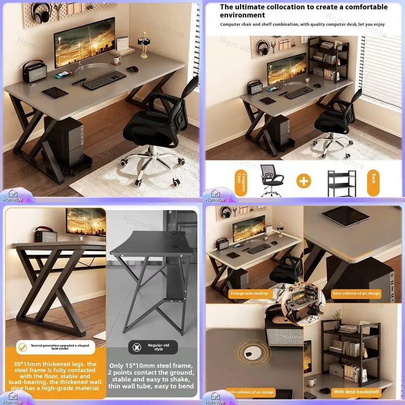 Desk Setup L Shaped - Moderner Holz-Computertisch für Home-Office und Gaming-Setup