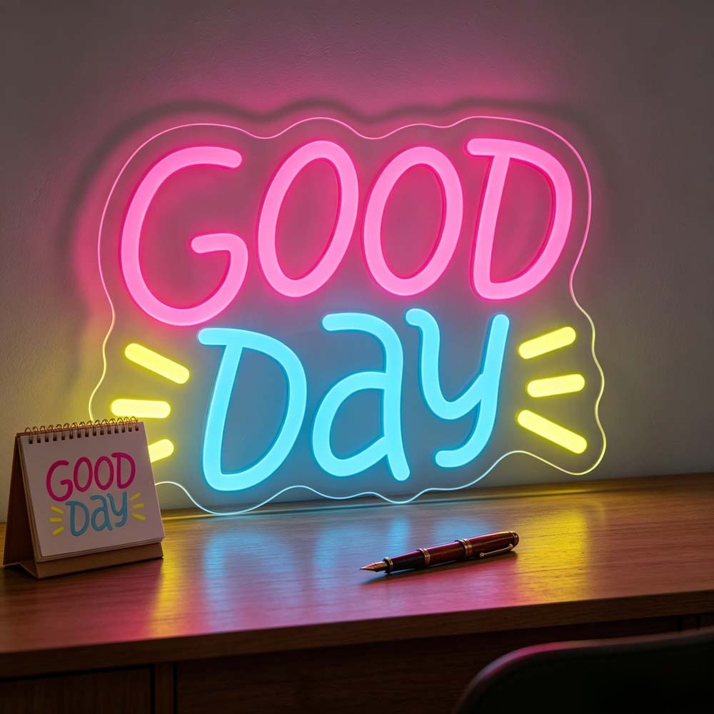 Desk Setup Rgb - Good Day Neon-Schild LED Farbverlauf RGB