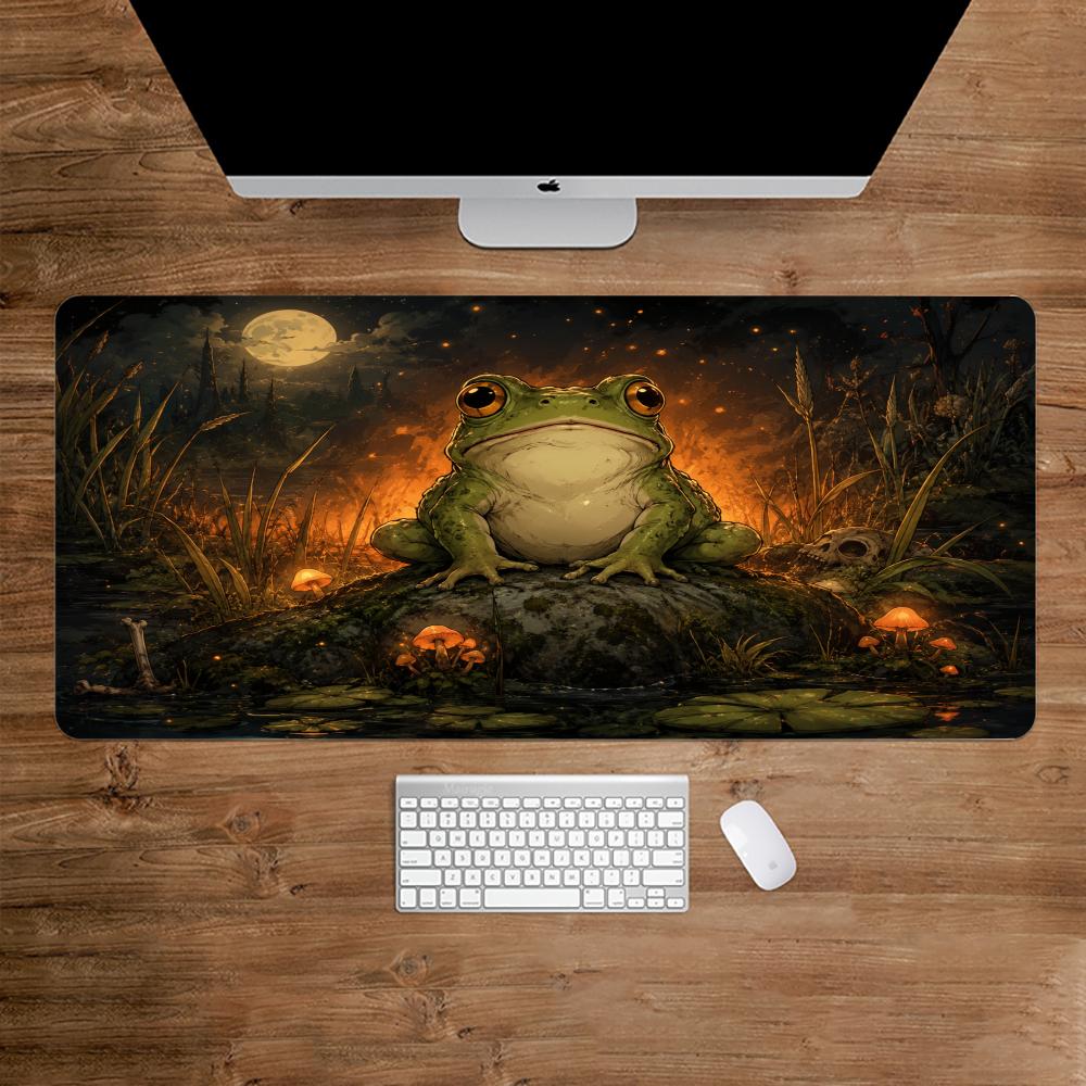 Desk Setup Gaming And Work - Enchanted Frog Mauspad, Schreibtischzubehör, Schreibtischunterlage, Gaming-Matten,