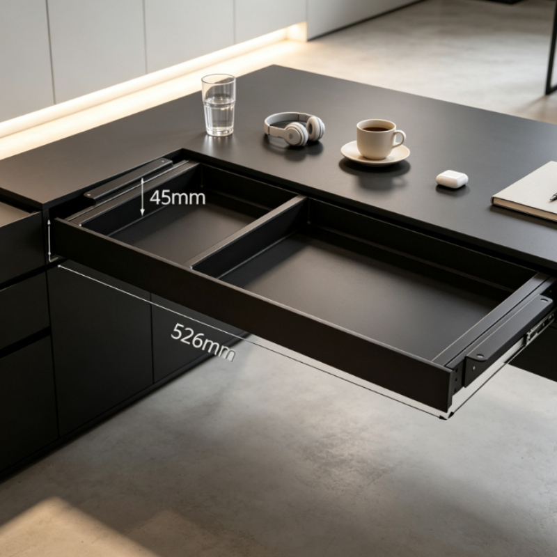 Desk Setup Home Office - Premium Ausziehbare Aufbewahrungsschale für Untertisch, Multifunktionaler