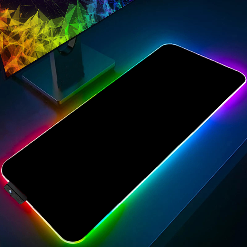Desk Setup Rgb - Hintergrundbeleuchtetes Mauspad Einfarbig Gamer-Schreibtischunterlage PC Computer