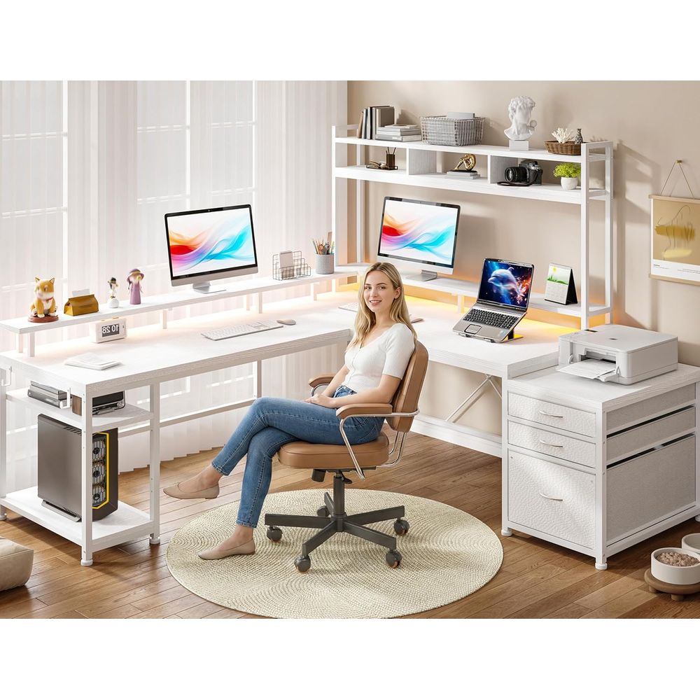 104-Zoll L-förmiger Schreibtis – Dual Monitor Desk Setup Bewertung und Preis