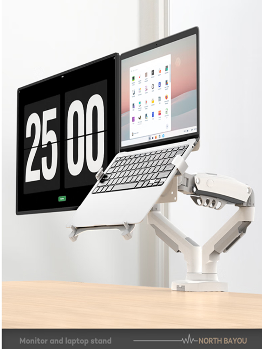 Desktop NB F160 + FP-2 Gasfede – Dual Monitor Desk Setup Bewertung und Preis