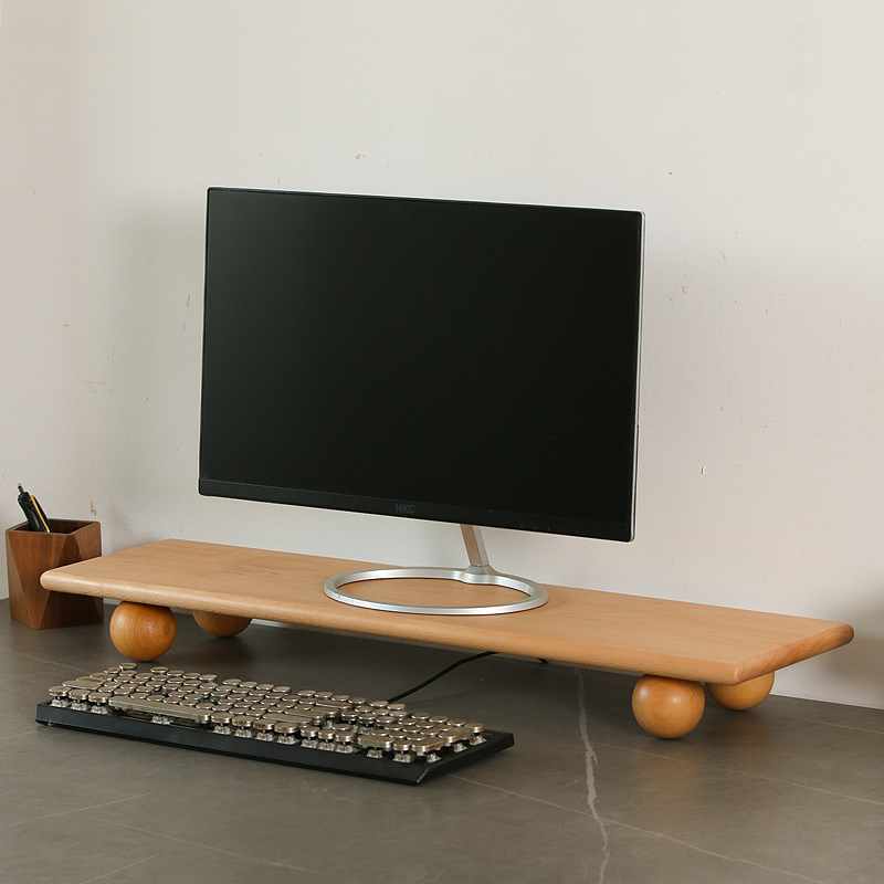Desktop-Riser aus Naturholz, D – Dual Monitor Desk Setup Bewertung und Preis