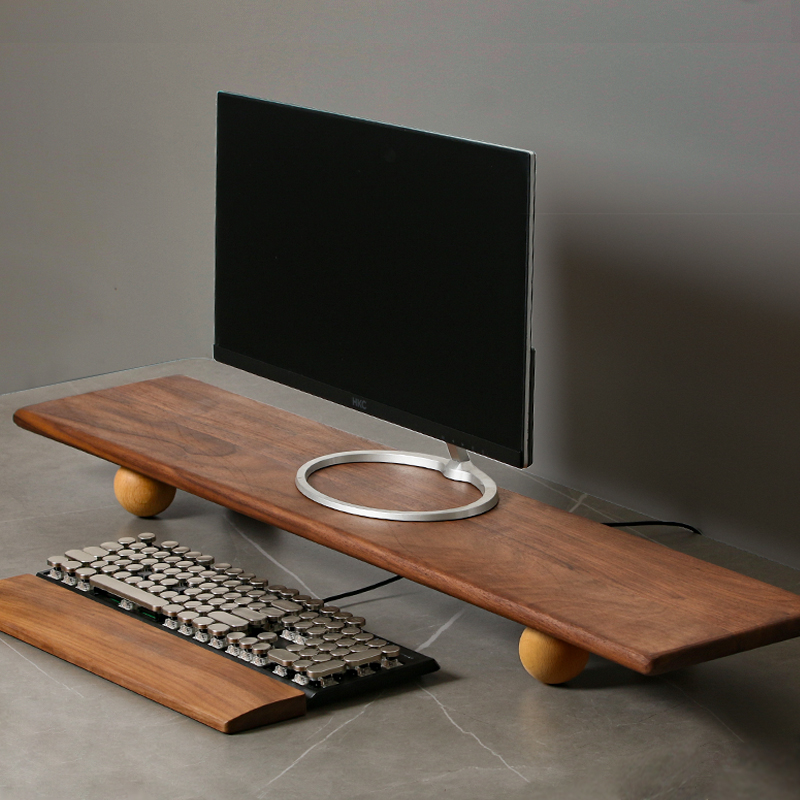 Desktop-Riser aus Naturholz, D – Dual Monitor Desk Setup Bewertung und Preis