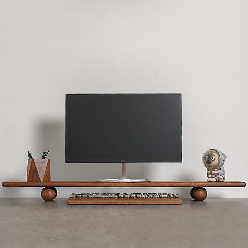 Desktop-Riser aus Naturholz, D – Dual Monitor Desk Setup Bewertung und Preis