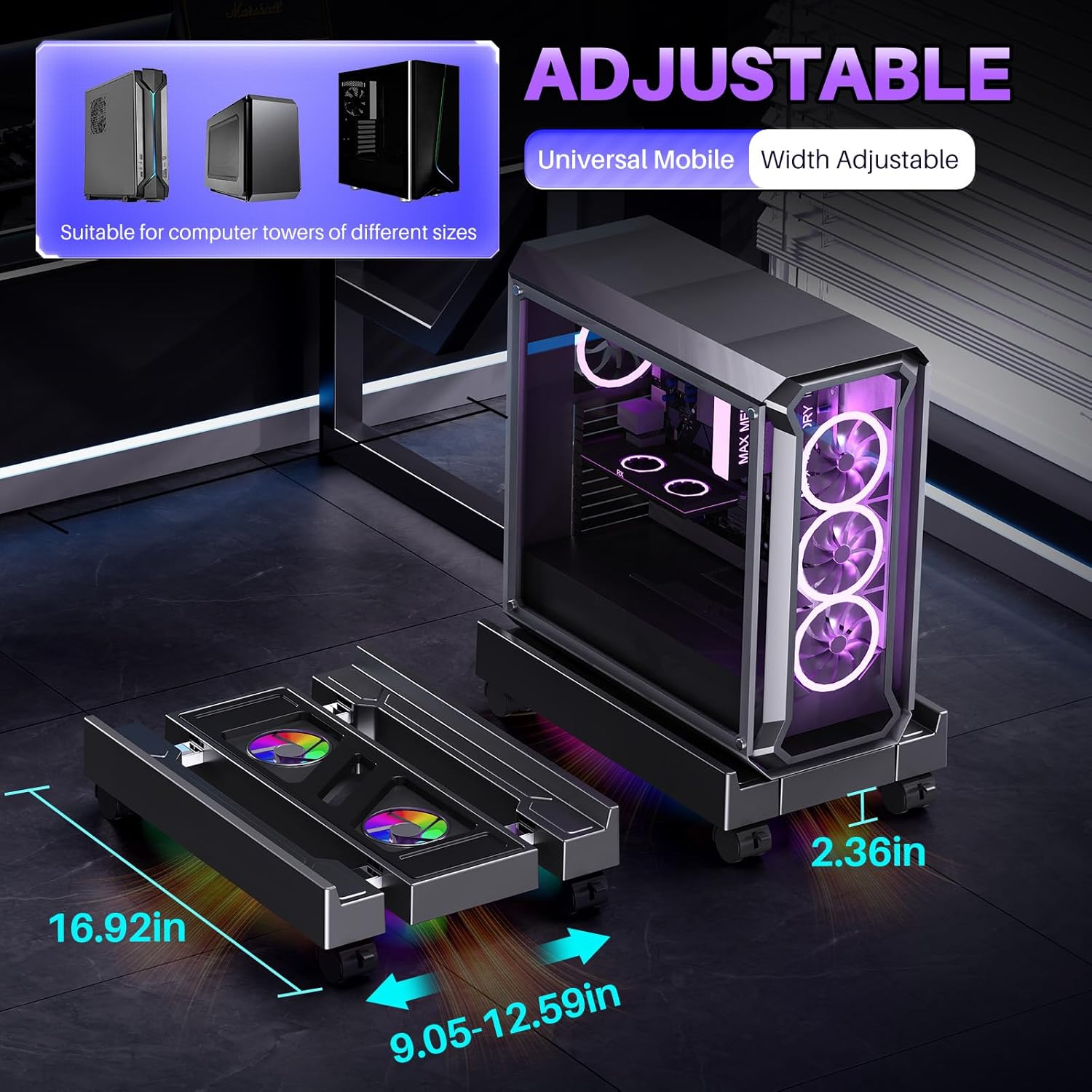 Verstellbarer Computer-CPU-Hal – Desk Setup Rgb Bewertung und Preis