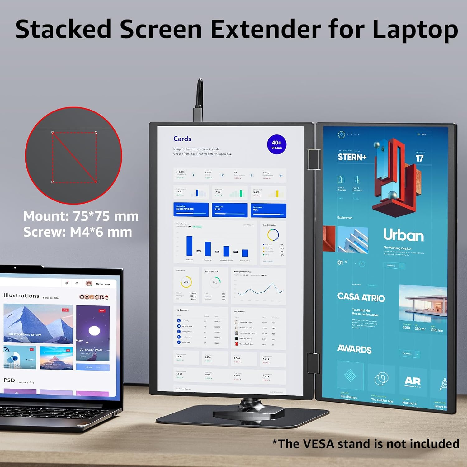 AHXJKA 15,6 Zoll tragbarer Dua – Dual Monitor Desk Setup Bewertung und Preis