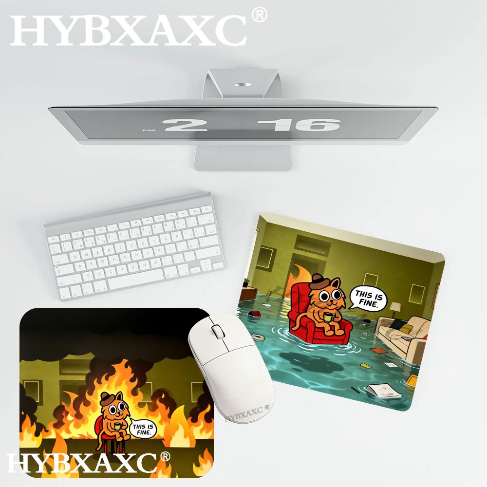 HYBXAXC This Is Fine Cat Meme  – Work Desk Home Setup Bewertung und Preis