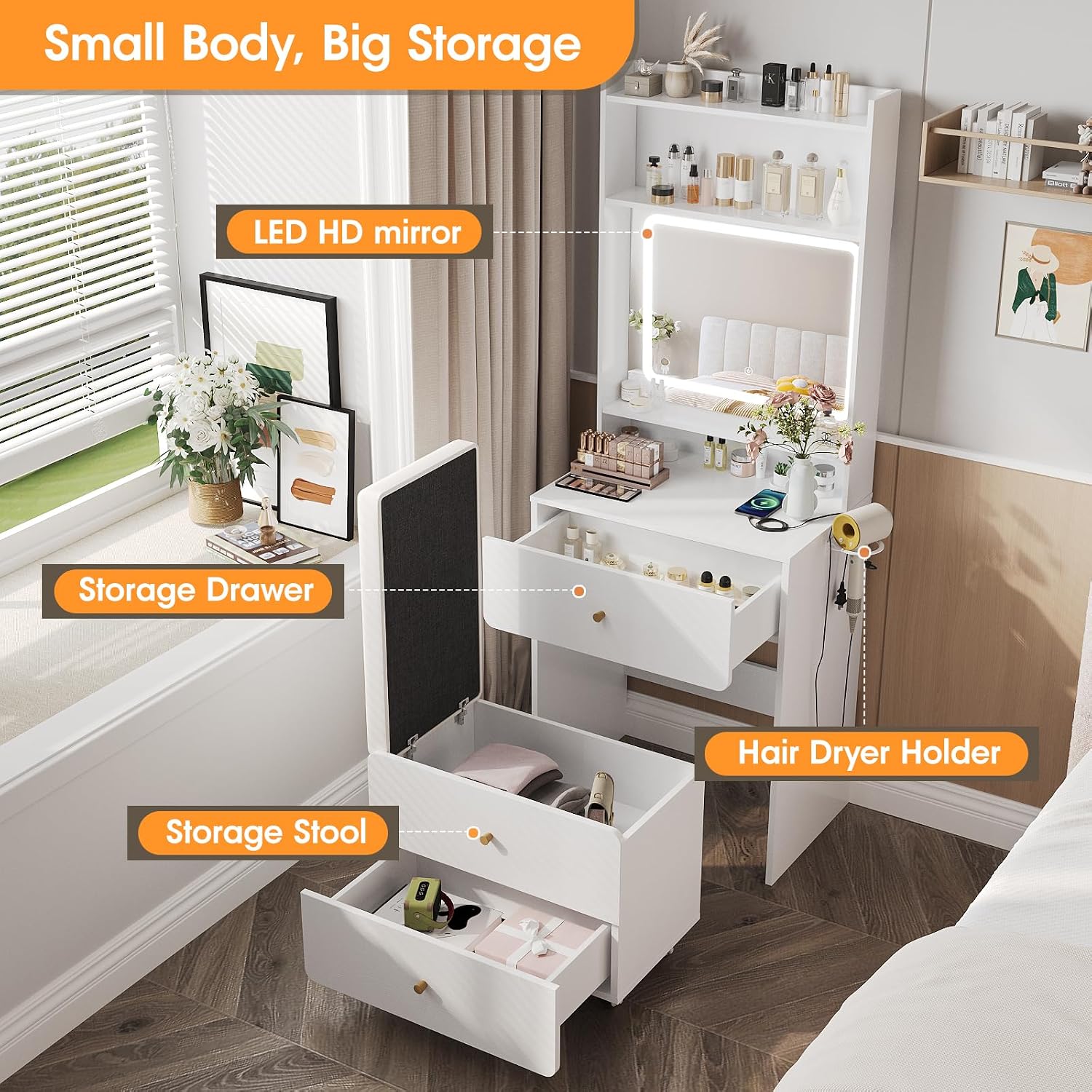 Schminktisch mit Spiegel & Bel – Desk Setup Small Bewertung und Preis