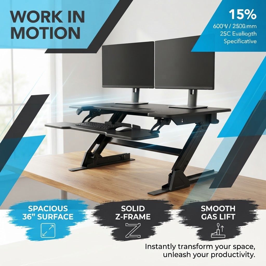 36-Zoll Z-förmiger Stehpult-Au – Dual Monitor Desk Setup Bewertung und Preis