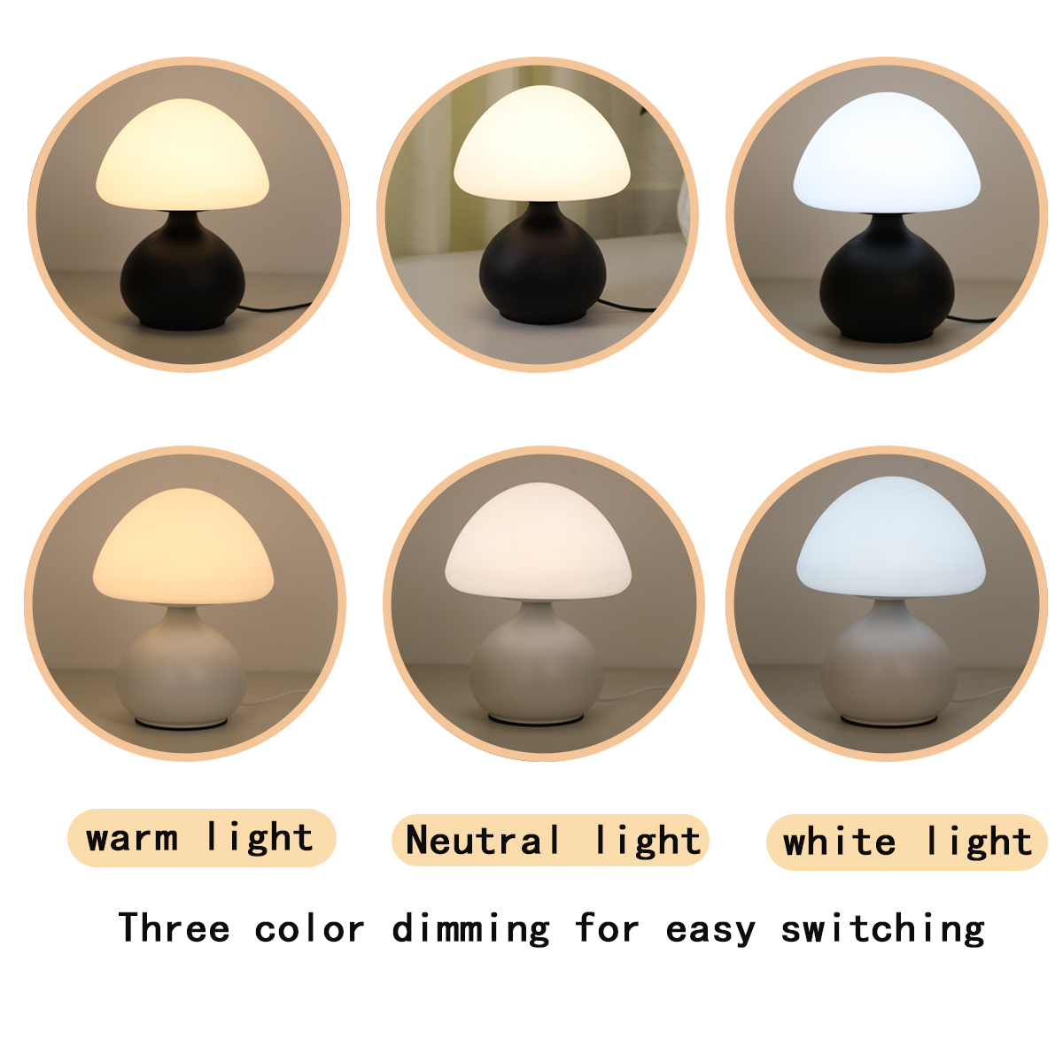 Mini-Pilz-Nachttischlampe mit  – Desk Setup White Bewertung und Preis