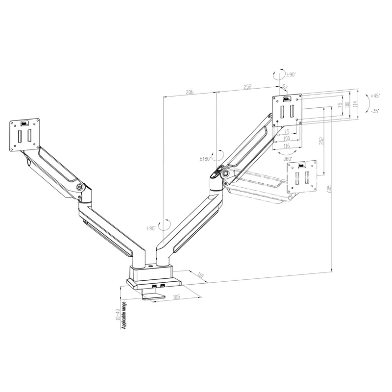 Doppelarm-Monitorhalterung, ro – Dual Monitor Desk Setup Bewertung und Preis